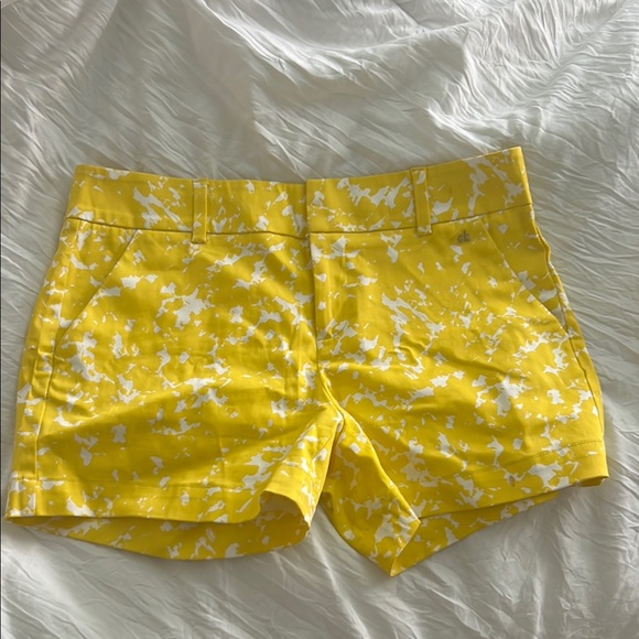 Calvin Klein Pants - Calvin Klein Yellow High Waist Shorts with Floral Pattern